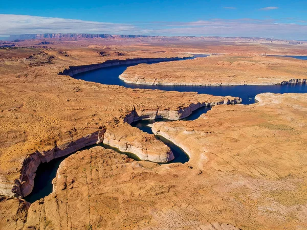 Glen Canyon Ulusal Parkı Içinde Powell Gölü Havadan Görünümü Arizona — Stok fotoğraf