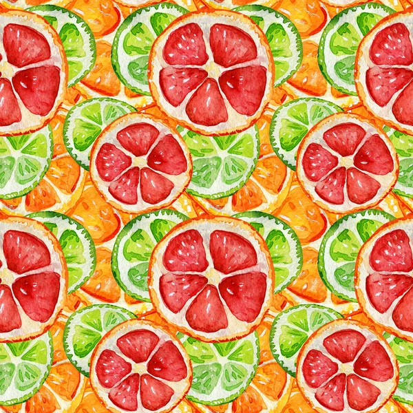 Nahtloses Muster Mit Orangenscheiben Tropische Erfrischende Exotische Früchte Auf Schwarzem — Stockfoto