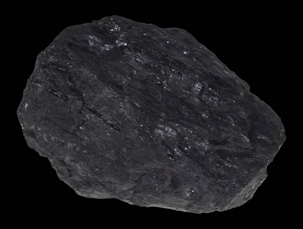 Ein Stück Kohle Vor Schwarzem Hintergrund — Stockfoto