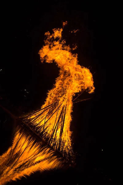 Llamas Fuego Fondo Negro —  Fotos de Stock