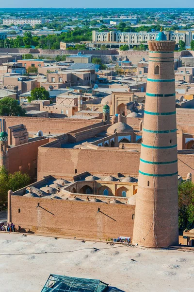 Historická Architektura Itchan Kala Obehnané Vnitřní Město Města Khiva Uzbekistán — Stock fotografie