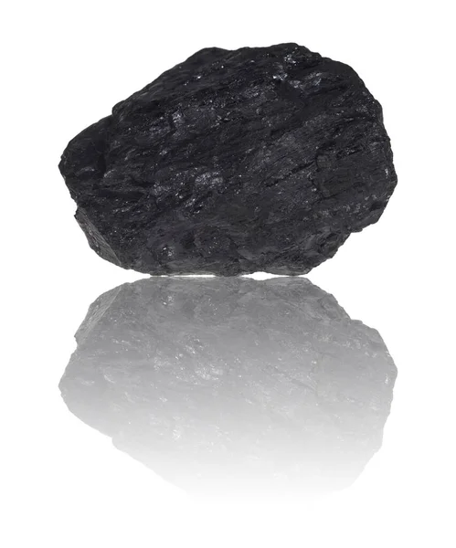 Piece Coal Exemptly White Background — Stock Photo, Image