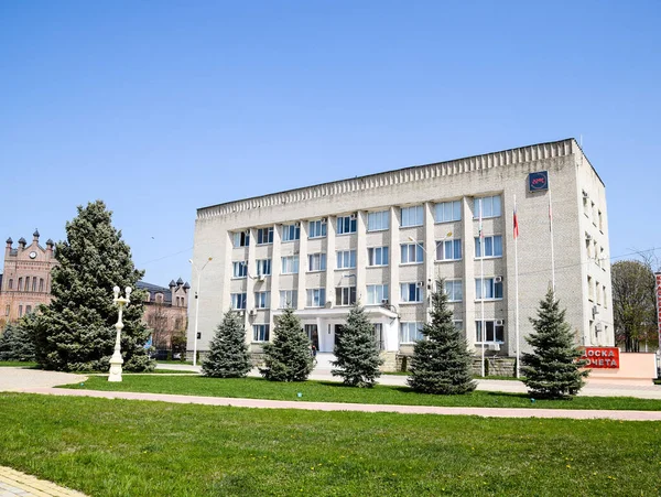 Stanitsa Poltavskaya Russia Aprile 2016 Edificio Amministrativo Nel Villaggio Poltava — Foto Stock