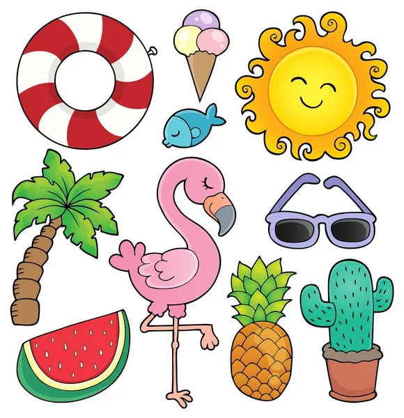 Summer Theme Collection Picture Illustration — Stock Photo, Image