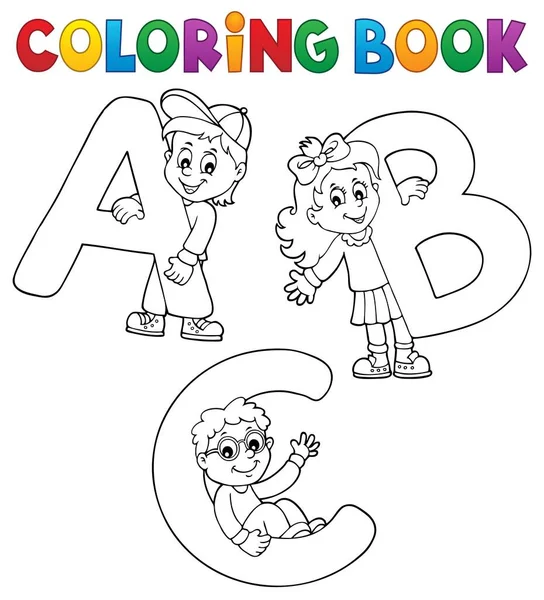 Kleurboek Kinderen Met Letters Abc Afbeelding Illustratie — Stockfoto