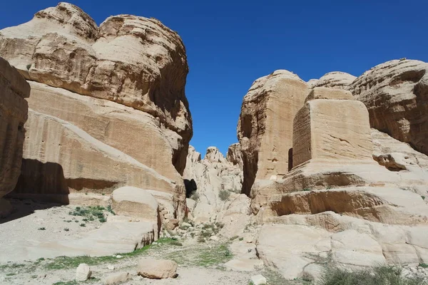 Las Antiguas Tumbas Del Petra Jordan — Foto de Stock