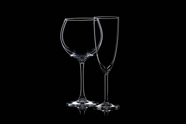 Töm Cocktail Glas Svart Botten — Stockfoto