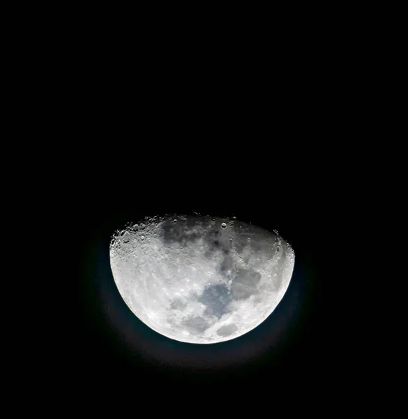 Luna Dopo Primo Trimestre Giorni Preso Mentre Sorgere Della Luna — Foto Stock