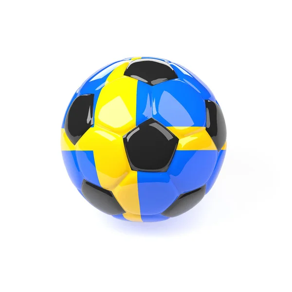 Pallone Calcio Svedese Sfondo Bianco Rendering — Foto Stock