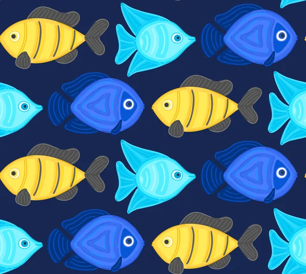 Vektornahtloses Muster Mit Bunten Abstrakten Fischen Unterwasserwelt Aquarium Geschenkpapier Verpackungen — Stockfoto