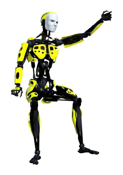 Representación Robot Aislado Sobre Fondo Blanco —  Fotos de Stock