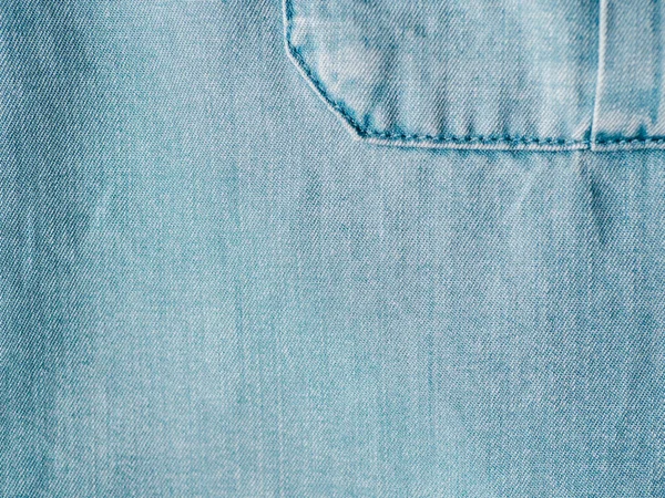 Nowoczesne Miękkie Jeans Bluzka Kieszeni Piersi Tekstury Bliska Lyocell Lub — Zdjęcie stockowe