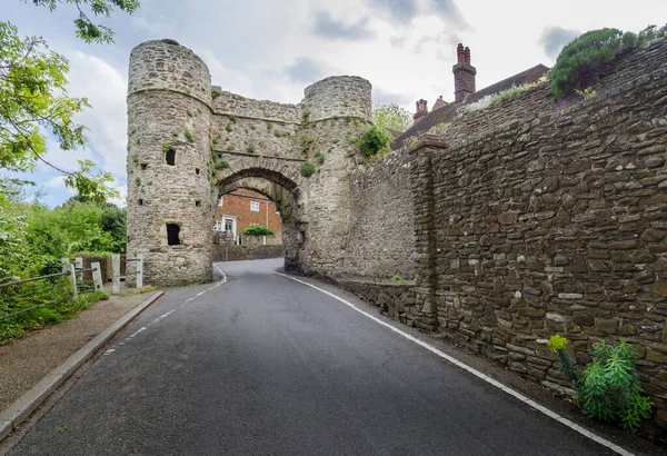Αρχαία Πέτρινη Πύλη Προς Μικρή Πόλη Winchelsea East Sussex Kent — Φωτογραφία Αρχείου