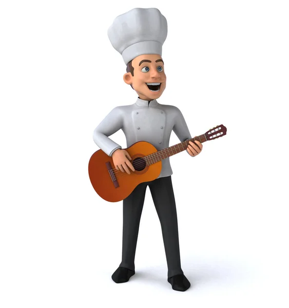 Spaß Cartoon Figur Mit Gitarre — Stockfoto