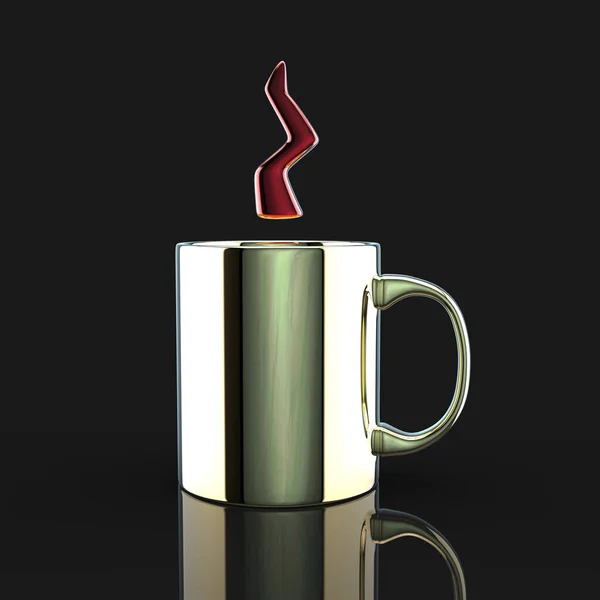 Cup Coffee Red Background — Stock Photo, Image