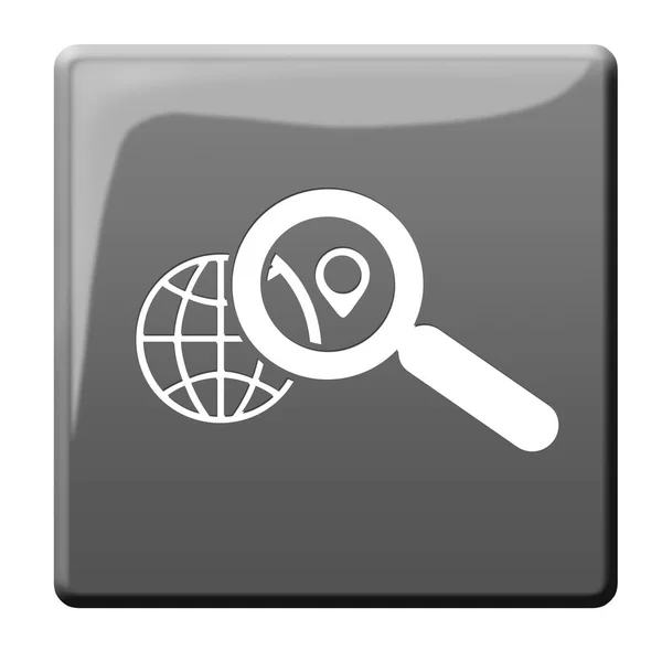 Magnifying Glass Icon White Background — Stock Photo, Image