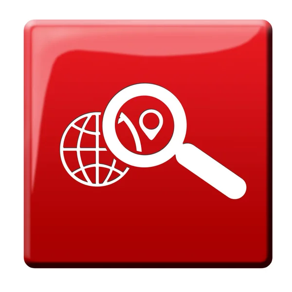 Red Icon White Background — Stock Photo, Image