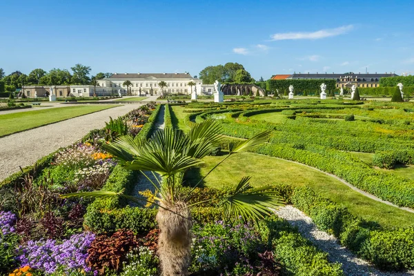 Alemania Hannover Jardines Herrenhausen Con Palacio Herrenhausen —  Fotos de Stock