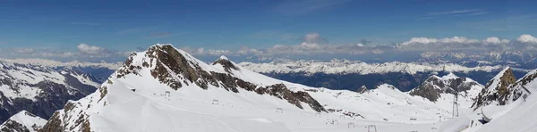 Panorámakép 3029M Magas Kitzsteinhornról Hohe Tauern Nemzeti Park Csúcsain Ausztriában — Stock Fotó