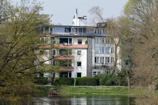 Casas Residenciais Casas Multifamiliares Primavera Bremen — Fotografia de Stock