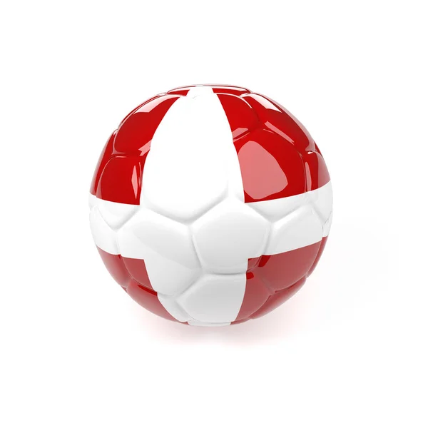 Dánská Fotbalová Koule Bílém Pozadí Vykreslování — Stock fotografie