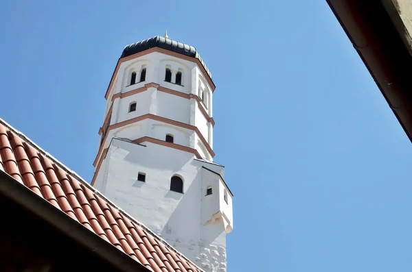 Schlossturm Und Marientor Dillingen Más Néven Donau — Stock Fotó