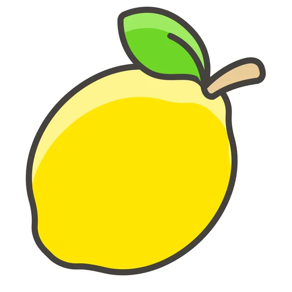 Lemon Fruit Food Natural Sour Leaf Illustration Vitamin Yellow — Stock Photo, Image