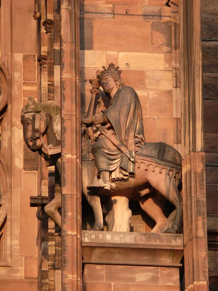 Estatua Santa María Santa Trinidad Catedral Ciudad Vatica Barcelona — Foto de Stock