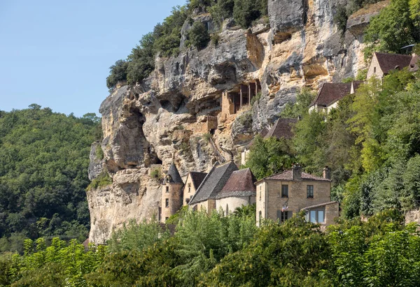 法国Dordogne河上的La Roque Gageac风景村 — 图库照片