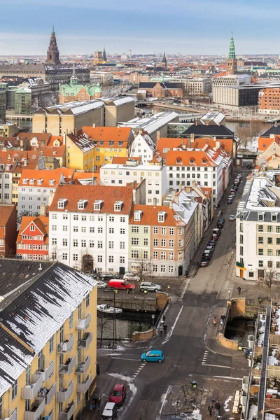 コペンハーゲンの街並みのダウンタウンの航空写真 — ストック写真