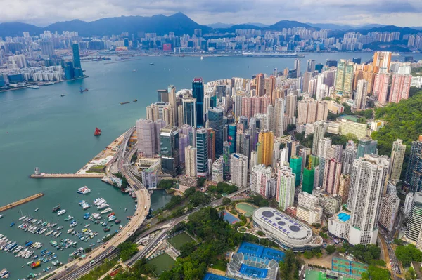 Χονγκ Κονγκ Κίνα Ιούλιος 2019 Όμορφο Κτίριο Αρχιτεκτονικής Και Victoria — Φωτογραφία Αρχείου