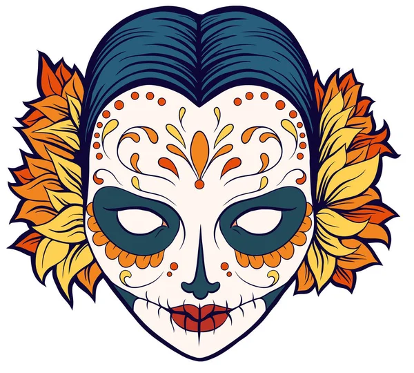 Meksykańczycy Celebracja Czaszka Dzień Festiwal Ilustracja Kobieta Halloween — Zdjęcie stockowe