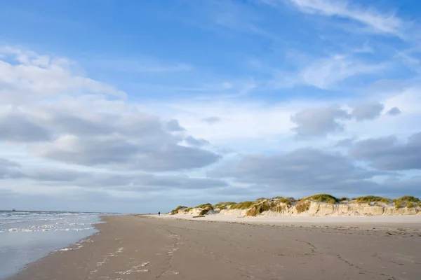 Gran Playa Arena Amrum Mar Del Norte Alemania —  Fotos de Stock