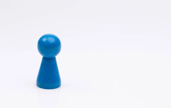 Immagine Mostra Una Figura Legno Blu Isolata Sul Bianco — Foto Stock