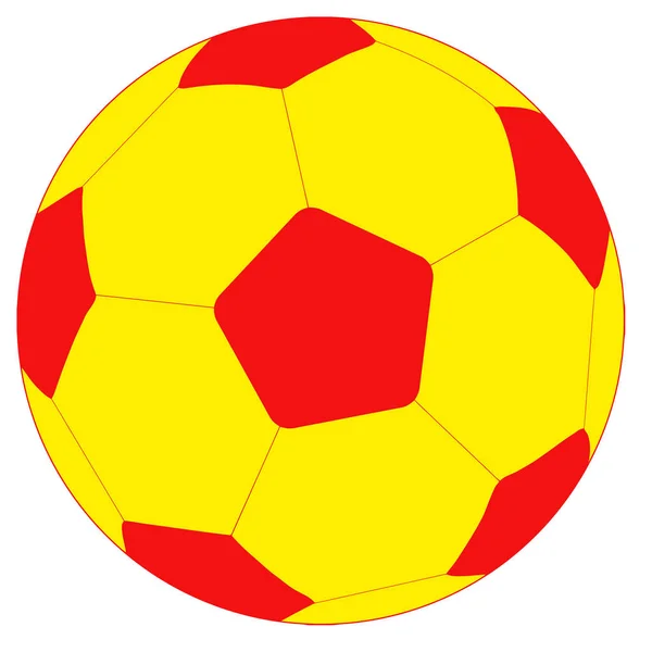 Futebol Futebol Esporte Hexágono Bola Amarelo Vermelho Ilustração — Fotografia de Stock