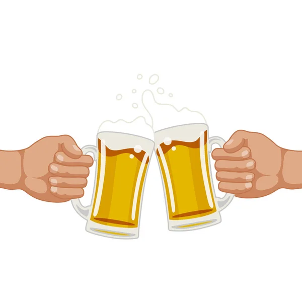 Tocht Drankje Bier Hand Houden Cheers Pub Illustratie — Stockfoto