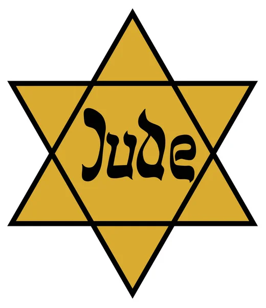 Tradiční Hvězda Davida Judaismu Židovská Víra Žlutá Ilustrace Holocaust — Stock fotografie