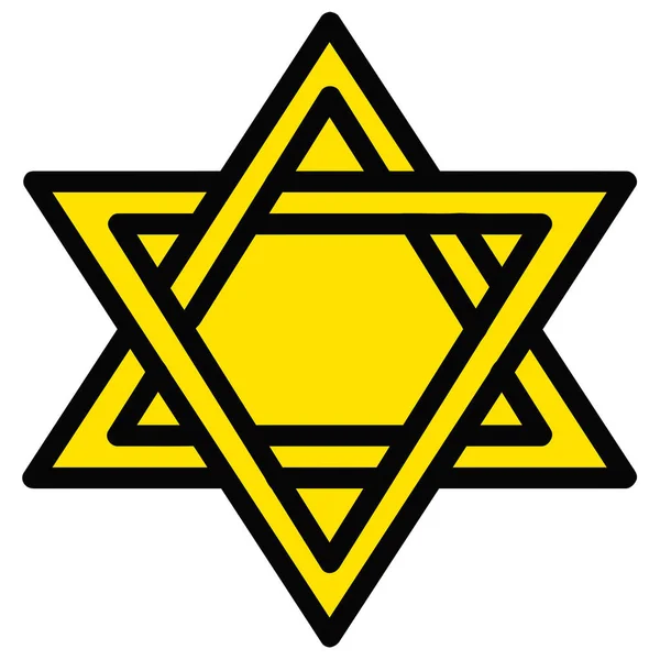 Traditional Star David Judaism Jewish Religion Yellow Illustration — Stock Photo, Image