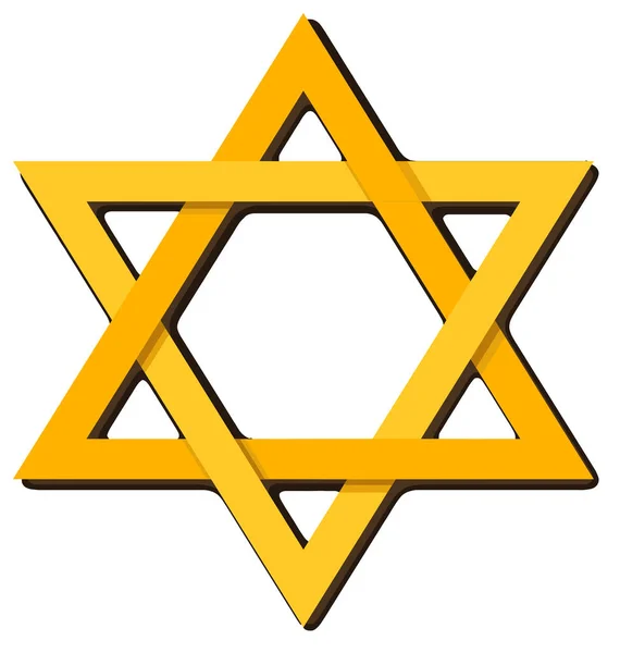 Oro Estrella Tradicional Del Judaísmo Dávido Religión Judía Ilustración —  Fotos de Stock
