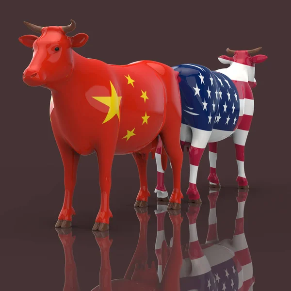 Illustration Bull Flag United States — Stock Photo, Image