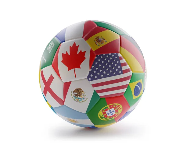 Fußball Flaggen Design Kanada Amerika Mexiko Illustration — Stockfoto