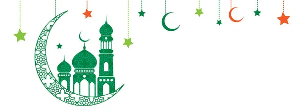 Islamic Mosque Eid Mubarak Vector Illustration — 스톡 사진