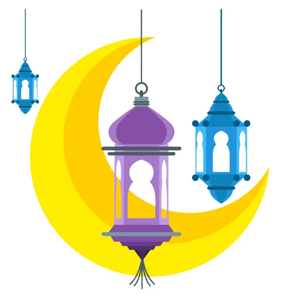 Ramadan Kareem Culture Traditionnelle Lune Musulmane Lanterne Illustration — Photo