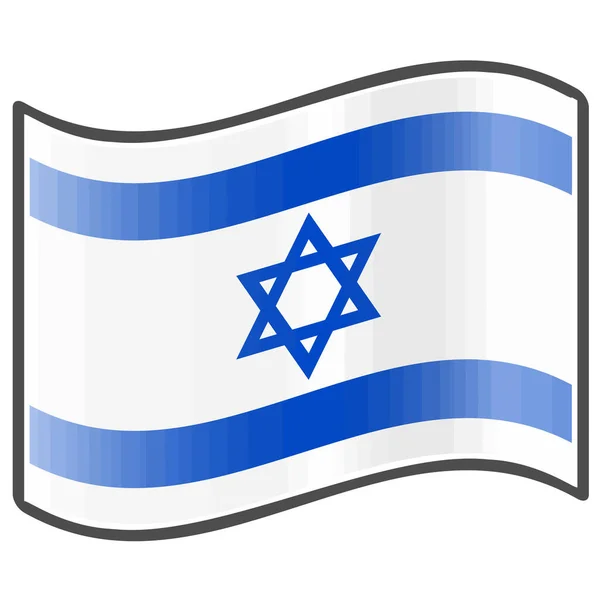 带波浪和手绘矢量图解的以色列国旗 — 图库照片