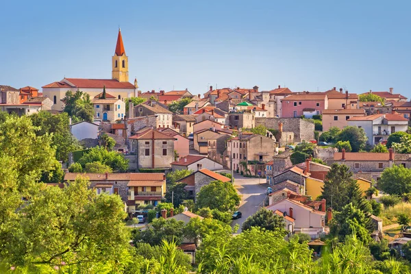 Yeşil Tepe Manzaralı Brtonigla Eski Taş Şehir Istria Kasaba Hırvatistan — Stok fotoğraf