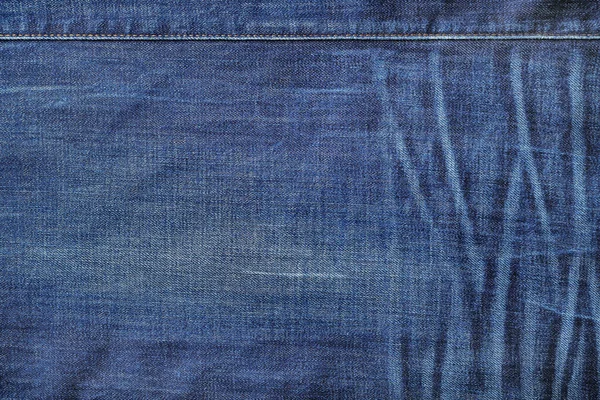 Modrý Džínové Textura Džíny Pozadí Stehem — Stock fotografie
