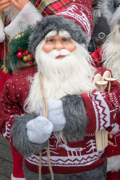 Papai Noel Com Barba Árvore Natal — Fotografia de Stock