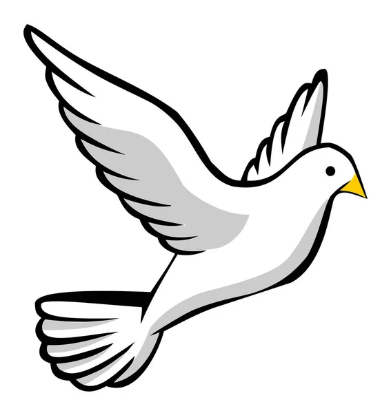 Biały Duch Gołąb Mucha Niebo Pokój Ptak Wektor — Zdjęcie stockowe