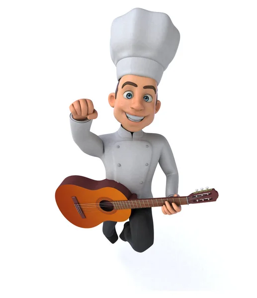 Fun Cartoon Chef Pizza Illustration — Stock Photo, Image