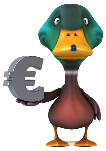 Personagem Desenho Animado Divertido Com Ilustração Dólar — Fotografia de Stock